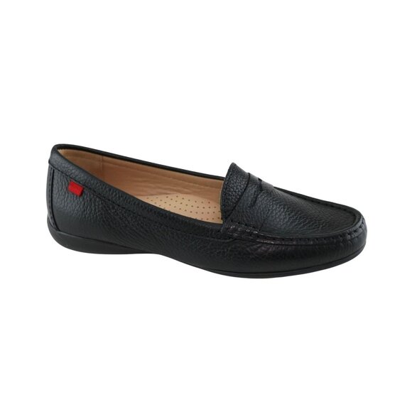 NWT Marc Joseph New York Womens Lexington Loafers Slip On Black Grainy 8.5M - Picture 1 of 8